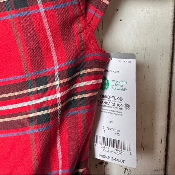 Carter's Girl's Holiday Print Short Sleeve Tie Belt Button Back Dress Sz 5  5 A - Picture 9 of 13